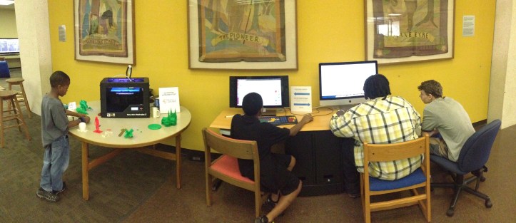 Our creative stations and 3D printer got a lot of action through the whole day.